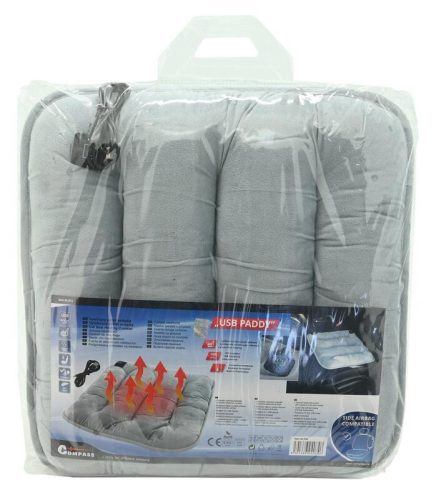 Compass PADDY fűthető üléspárna USB termosztáttal – Szürke, 43 × 43 × 6 cm