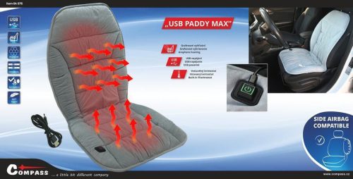 Compass PADDY MAX fűthető üléshuzat USB termosztáttal – Szürke