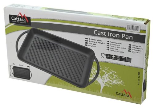 Cattara Grill serpenyő fogantyúval öntöttvas 33x21,5cm