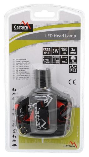 Cattara fejlámpa LED 180lm ZOOM