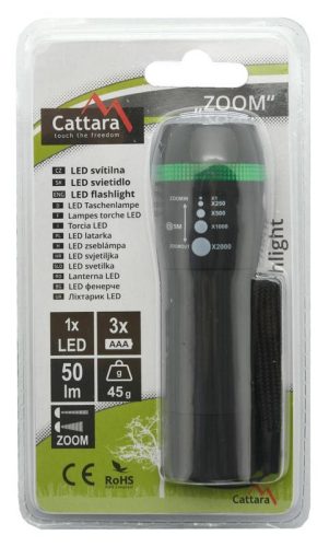 Cattara Zseblámpa LED 50lm ZOOM