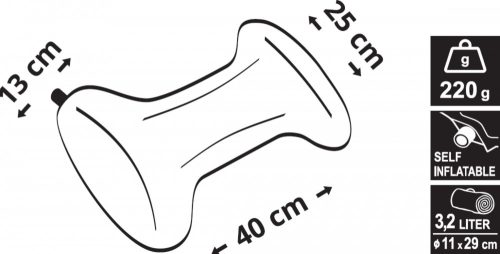 Cattara Felfújható párna 40x25x13cm zöld