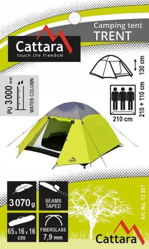Cattara TRENT duplabőr sátor 3 fő részére 210+110x210cm PU3000mm