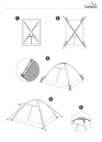 Cattara TRIGLAV sátor 3 fő részére 200x200x130cm PU3000mm