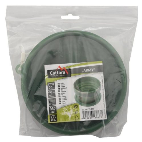 Cattara Szilikon összecsukható tál ARMY 950ml