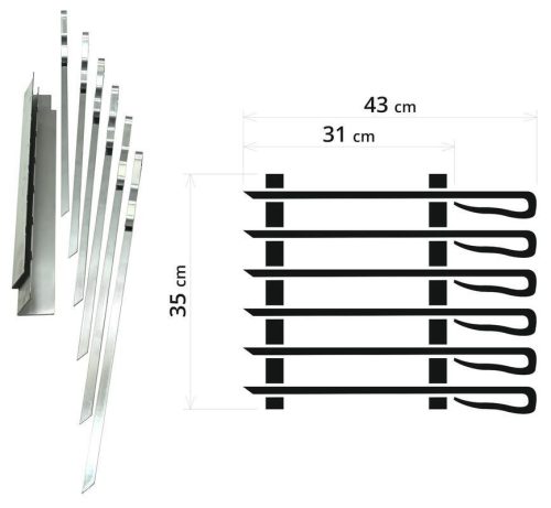 Cattara Barbecue nyárs készlet nagy, 43cm, 6db