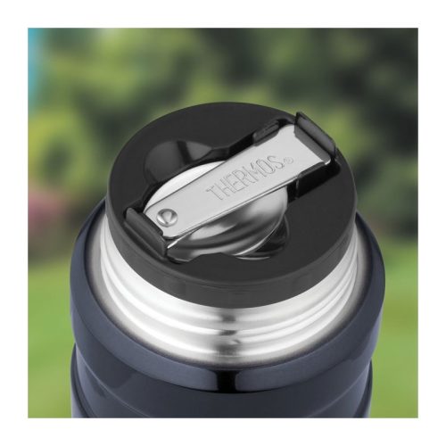 THERMOS Termosz ételre összerakható kanállal és bögrével - matt fekete 470 ml