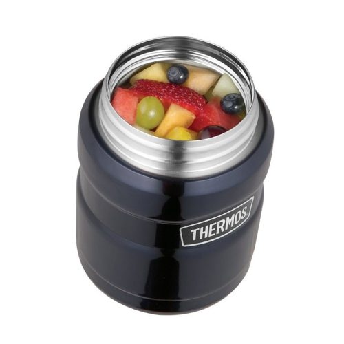 THERMOS Termosz ételre összerakható kanállal és bögrével - matt fekete 470 ml