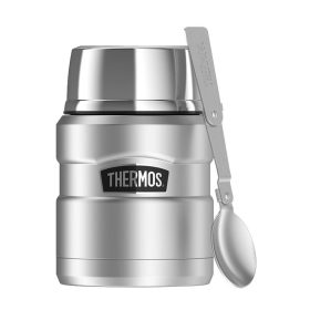   THERMOS Termosz ételre összerakható kanállal és bögrével - nemesacél 470 ml