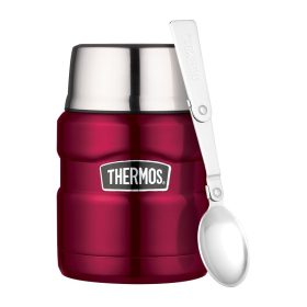   THERMOS Termosz ételre összerakható kanállal és bögrével - málna 470 ml
