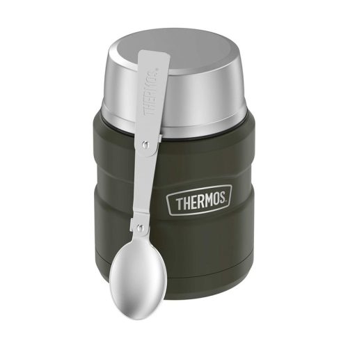 THERMOS Termosz ételre összerakható kanállal és bögrével - keki zöld 470 ml