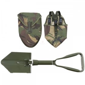  MFH BW összecsukható ásó, 3 részes, olivazöld, használt terepmintás táskával