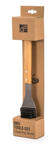 G21 tisztítókefe fa nyéllel grillezőeszköz 