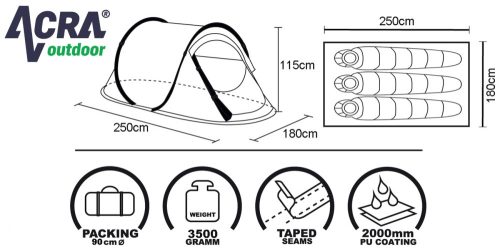 Acra BROTHER ST01 önfelállító sátor, 3 személyes