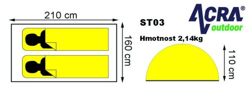 Acra BROTHER ST03 kupola sátor, 2 - 3 személyes