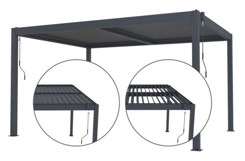 Bioklimatikus pergola G21 Austin 4x3 m, antracit, alumínium
