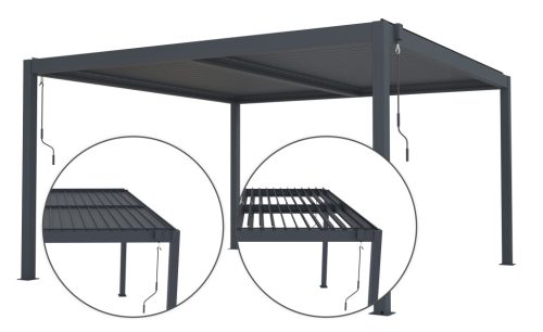 Bioklimatikus pergola G21 Austin 4x4 m, antracit színű alumínium