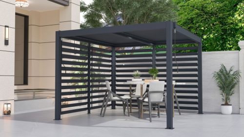 Bioklimatikus pergolához G21 forgatható lamellás oldalfal 2,8x2,2 m pergola Austinhoz