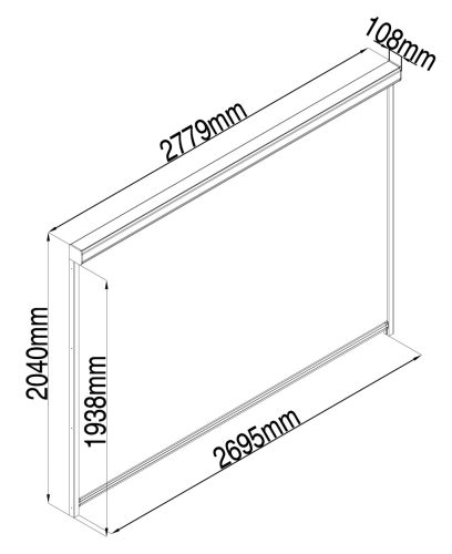 Bioklimatikus pergolához G21 oldalsó napellenző 2,8x2 m Austin pergolához