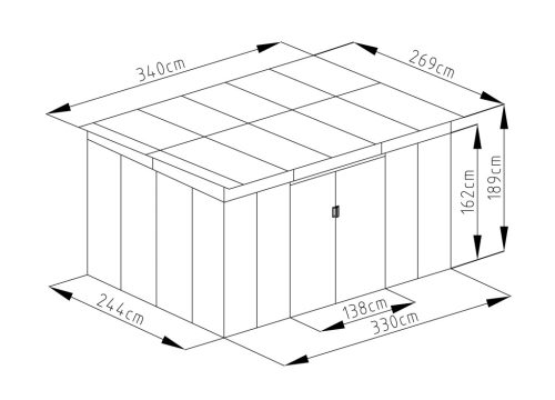 G21 GRAH 915 kerti tároló - 340 x 269 cm, antracit