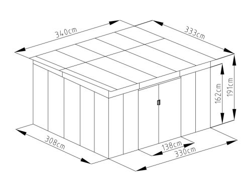 G21 GRAH 1132 kerti tároló - 340 x 333 cm, antracit