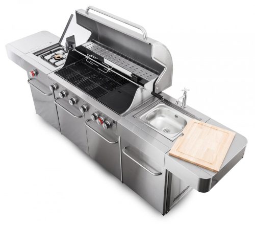 G21 Nevada BBQ konyha Premium Line gázgrill, 8 égőfej + ajándék nyomáscsökkentő