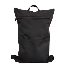 Fekete hátizsák első zsebbel 33x49 cm