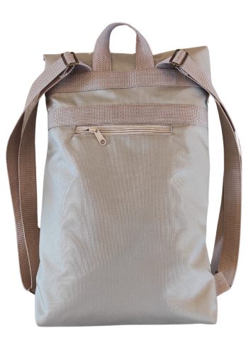 Drapp hátizsák első zsebbel 26x42x6 cm