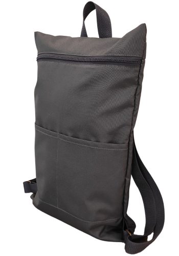 Szürke hátizsák első zsebbel 26x43x4 cm
