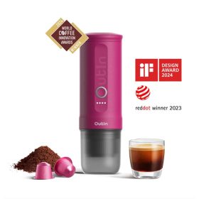   Outin Nano akkumulátoros hordozható kávéfőző - Crimson Red (bíborvörös)