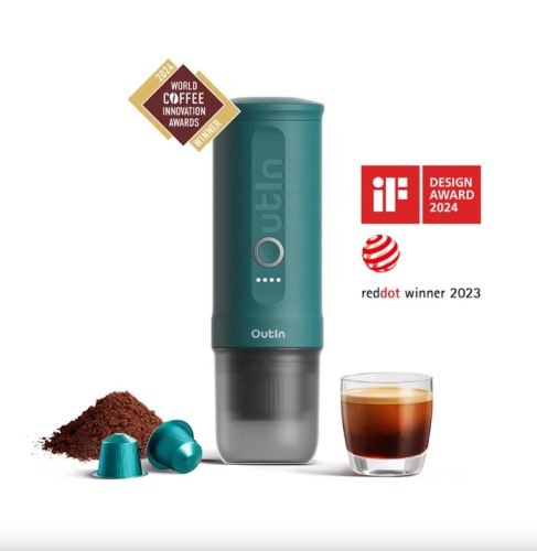 Outin Nano akkumulátoros hordozható kávéfőző - OutIn Teal (kékes-zöld)