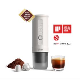   Outin Nano akkumulátoros hordozható kávéfőző - Pearl White (fehér)