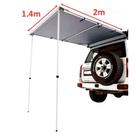   Offroad Hátsó napellenző 1,4 m széles x 2 m, világítással, terep szürke színben