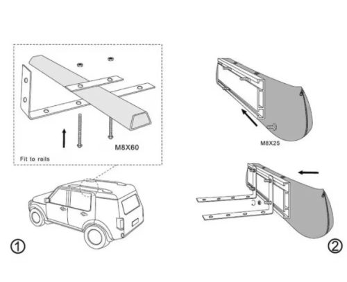 Offroad Oldalsó napellenző 2 × 2,5 m világítással