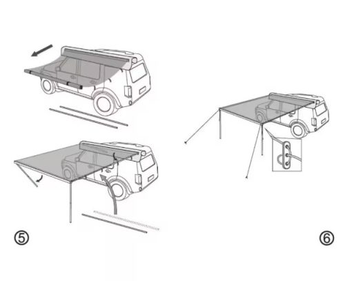Offroad Oldalsó napellenző 2 × 2,5 m világítással