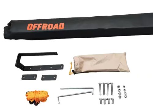 Offroad Oldalsó napellenző 2 m széles x 3 m nyitott, terep szürke