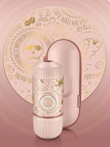 Wacaco Nanopresso Dark Souls hordozható kávéfőző, Rózsaszín + kemény védőtok